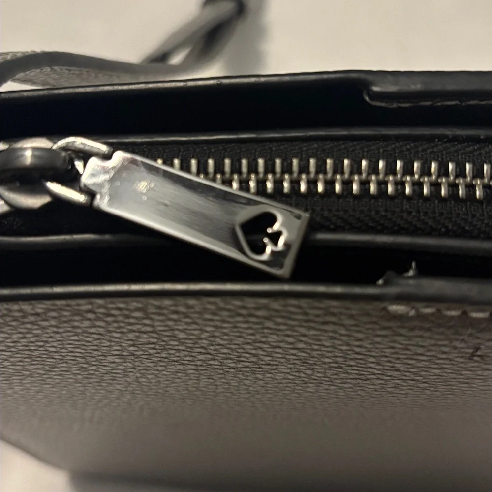 Kate Spade Eva Metallic Silver Crossbody bag pebbled leather medium jewel tone - Picture 7 of 16